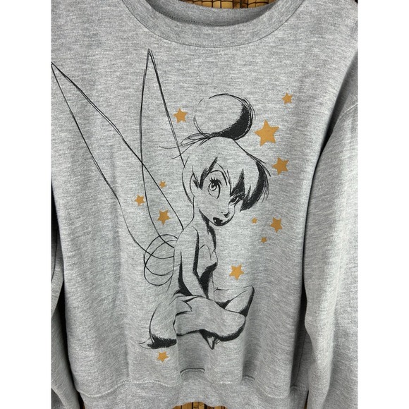 Disney Tinkerbell Graphic Crewneck Gray Sweatshirt Size Small (3-5) - Picture 2 of 14